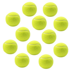 MeoZynxadril 12 Pièces Balles de Tennis d'Entraînement, Jaunes, pour Adultes, Enfants et Chiens - Avec Sac de Transport en Filet