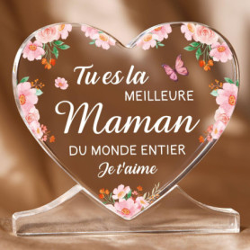 Cadeau Fete des Meres, Cadeau Anniversaire Maman, Acrylique Heart Type Décoration Cadeau pour Maman, Cadeau Noel Maman, Cadeaux 