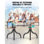 CIRYCASE Trepied Smartphone, Rotatif à 360° Flexible Mini Trépied Support pour Appareil Photo avec Télécommande Bluetooth, Perch