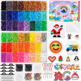 MZJAUVF Perles à Repasser, 10000+ Perles a Repasser Set, 48 Couleurs Perle a Repasser, 5mm Perles Repasser, Plaque Perle a Repas