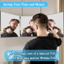 Vautvis Miroir 360 Coiffure, Miroir Coiffure Homme, Miroir 3 Voies, Coupe-Selfie à 360 Degrés, avec Crochets, Hauteur Réglable, 