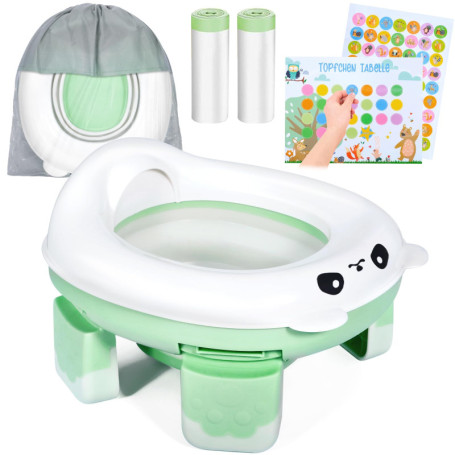 RDDAIPE Pot Pliable Portable Enfant Voyage, Pot de Voyage Enfant, Pot Bebe Toilette Portable Enfant, avec 40 Sac, Potty Training