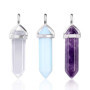 YiYaO Pendentifs Point de Quartz,Pendentif Pierre Naturelle 12 Pièces Collier Hexagonal Colliers à Pierres Précieuses à Quartz à