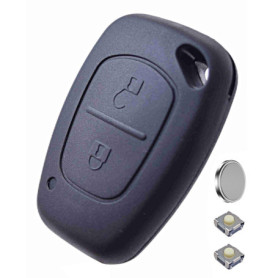 ANGOFIZ Coque Clé Télécommande sans Lame Compatible avec Renault Kangoo Master Trafic Opel Vivaro Movano Vauxhall + 2 Boutons Po