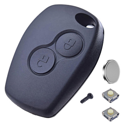 ANGOFIZ Coque Clé Télécommande Compatible avec Dacia Duster, Dacia Sandero,Sandero Stepway, Lodgy, Logan, Dokker +2 Boutons Pous