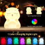 Diboniur Veilleuse Enfant Rechargeable Veilleuse Bébé Lampe, 7 Couleurs LED Veilleuse Filles, Silicone Lampe de Chevet Tactile p