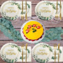 24 Invités Vaisselle de Fête Anniversaire Vert Sauge,Vert Assiettes Jetable D'anniversaire 120 Pcs,Vert Baby Shower Décoration V