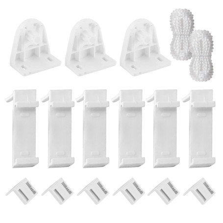 15 Pièces De Cadre De Support De Rideau Plissé, 2 Rouleaux De Chaînes À Perles, Support De Fixation De Rideau, Cadre De Support 