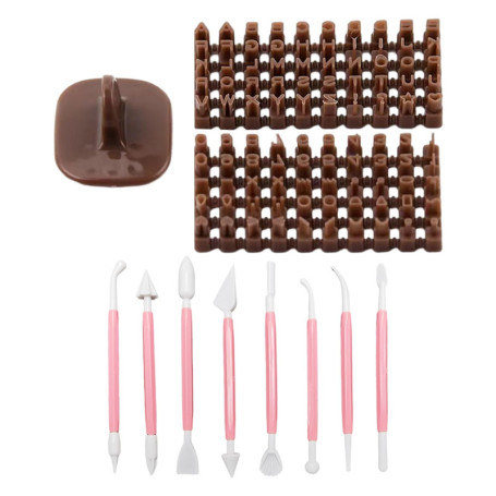 1 Jeu De Tampons À Biscuits Alphanumériques, 8 Stylos À Graver, Moules À Tampons À Biscuits, Moules À Presse À Pâte, Gaufreurs, 