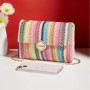 FFWTPY Sac a Main Femme Elégant Sacs à Bandoulière Tissés Pochette en Paille Soirée Embrayage Décontractée Bohème avec Chaîne Mé