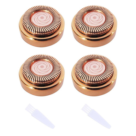 4pcs têtes de rechange pour épilateur facial avec 2 brosses de nettoyage, outil de remplacement d'épilation pour les lèvres, le 