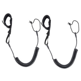 Corde De Surf Noire 2 Pièces, Corde De Surf Élastique, Laisse De Planche De Surf, Corde De Pied De Planche De Surf, Accessoires 