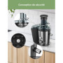 Juilist 800W Centrifugeuse Extracteur de Jus, Centrifugeuse Fruits et Legumes à 2 Vitesses, 75MM Large Bouche en Acier Inox, Des