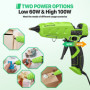 SEEKONE Pistolet à Colle Chaude 60/100W, Deux Vitesses Pistolet a Colle Anti Écoulement avec 20pcs Bâtons (150 mm), Chauffage Ra