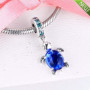 As shown in figure 2022 été Bleu en Verre de Murano Tortue de mer balancent Perle 925 Argent Bricolage Convient pour Original Pa