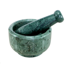 KLEO Ensemble de mortier et pilon en pierre naturelle de 12,7 cm de diamètre comme moulin à épices, presse-purée – Okhli & Musal