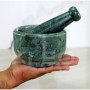 KLEO Ensemble de mortier et pilon en pierre naturelle de 12,7 cm de diamètre comme moulin à épices, presse-purée – Okhli & Musal