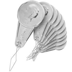 Lot de 10 enfile-aiguille classique pour machine à coudre et main, argenté avec estampage, en métal (aluminium avec boucle en ac