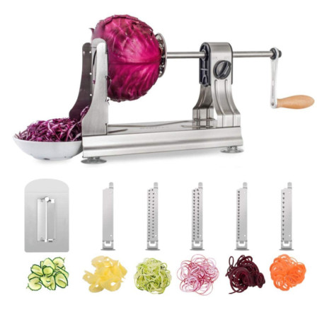 Spiraliseur WellToBe Coupe-légumes Spirale végétale 6 lames Courgette Pâtes et nouilles Spaghetti Spiralizer améliorée Spiralise