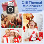 GuKKK Imprimante Photo Portable, Mini Imprimante Photo Instantané sans Fil, Imprimante Thermique sans Fil BT Imprimante Mobile, 