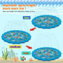 Paochocky 170cm Tapis Enfant de Jet d'eau, Tapis De Pulvérisation D'éclaboussure d'eau Splash Sprinkle Play Mat pour Activités d