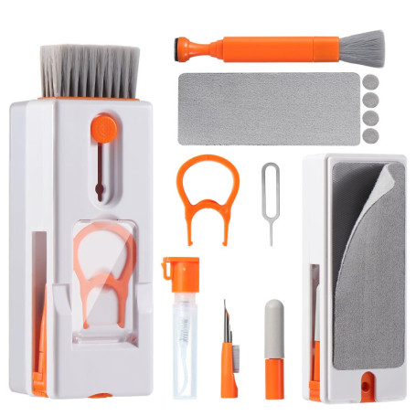 Vinabo 11 en 1 Kit de Nettoyage Clavier, Kit Nettoyage pour AirPods, Keyboard Cleaner avec Brosse, Kit Nettoyage Multifonctionne