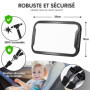 Vinabo Miroir Voiture Bébé, Incassable Rétroviseur bébé, 360° Rotation Réglables Retroviseur Voiture Bébé, Miroir Siège Arrière 