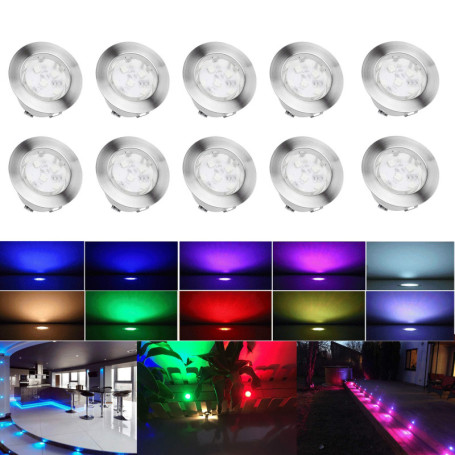 CHNXU Spot Encastrable LED pour Terrasse,Spot Encastré en DC12V IP67 Etanche Ø60mm Acier Inoxydable Exterieur luminaire,Eclairag