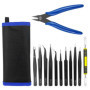 Lectorias Pince À Épiler, 12 Pièces Pince Modelisme, Acier Inoxydable Pince de Precision, ESD Pince Brucelle, Set de Pincettes d