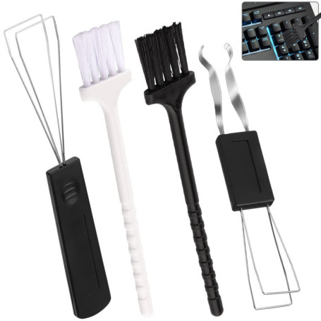 skytowards Kit de Nettoyage de Clavier, 2 Extracteurs de Touches + 2 Brosses de Clavier, Outil de Démontage Expert avec Brosses 