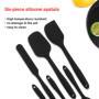TOPSEAS Spatule Silicone de Cuisine,TOPSEAS Ustensiles en Silicone 6 Pack comme Ustensiles de Cuisine Antiadhésifs Include Culli