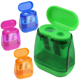 4 Pièces Taille-crayon,Taille Crayon Enfant,Taille Crayon avec Reservoir,Taille Crayon Double Trouc,Taille Crayon Reservoir,en P