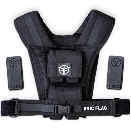 Eric Flag - Gilet Lesté 10kg Ajustable, Veste lestée Près du Corps avec Poids Amovibles en Fer, Adapté à Chaque Morphologie, pou