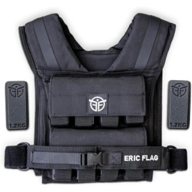 Eric Flag Gilet Lesté - Veste lestée Ajustable 20kg, Près du Corps avec Poids Amovibles en Fer, Adapté à Chaque Morphologie, Gil