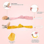 Hugttt Attache Tetine Tissu, 2 Pièces Attache Sucette Fille Garçon Accroche Tetine Bois, Pacifier Chain Chaîne de Tétine pour Bé