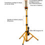MeFard 60W Projecteur de chantier sur trépied, 6500 lumen et étanche Spot LED Extérieur, Angle de lumière de 360 degrés.