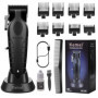 KEMEI 2296 Tondeuse à Cheveux Professionnelle Homme, Sans Fil/Cordon, Tondeuse Cheveux et Barbe, Lames en T, Recharge USB, Noir