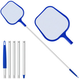 Jsdoin épuisettes de Surface pour Piscine, Filet de Piscine, épuisette Piscine avec 120CM Télescopique Réglable pour Nettoyer la