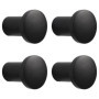 DAZZLUXE Lot de 4 crochets de porte-manteau, ronds, multifonctions, pour montage mural, noirs