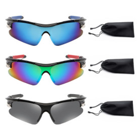 DAZZLUXE 3 Lunettes de Soleil Polarisées pour Homme - Vélo, Course, Ski, Golf - Avec 3 Poches
