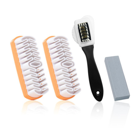 Brosse à chaussures 3 pièces avec 1 gomme, outil de cirage, accessoires d'entretien des chaussures, nettoyant pour baskets, kit 