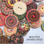 Lot de 50 boutons en bois colorés 25 mm Personnalisés Exquis Rétro Rond Naturel Accessoires de bricolage