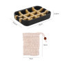 1 porte-savon en bambou, 2 filets en mousse de coton, porte-savon, boîte à savon avec eau, accessoires de savon, convient pour l
