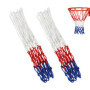 DHSBGWSX Lot de 2 filets de basket-ball en polyester de 3 mm, rouge, blanc, bleu, pour intérieur/extérieur