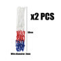 DHSBGWSX Lot de 2 filets de basket-ball en polyester de 3 mm, rouge, blanc, bleu, pour intérieur/extérieur