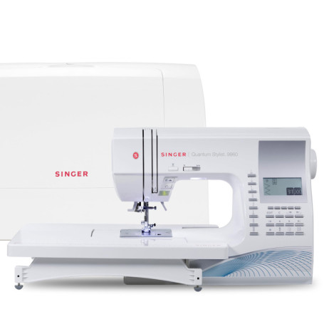 SINGER Quantum Stylist 9960 Computerized Portable Sewing Machine with 600-Stitches Electronic Auto Pilot Mode, Extension Table a