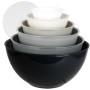 Mozvvco Lot de 6 Bols Mélangeurs, Ensemble de Saladiers en Plastique avec Couvercle, Bols à Mélanger de 0,25-5,25 L, Empilables 