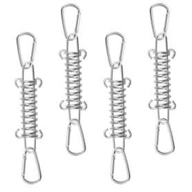 4 Pcs Boucle de Corde de Ressort de Tente Tendeur Voile Ombrage en Acier Inoxydable Ressort Voile D'ombrage Tendeur Ressort Bouc