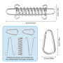 4 Pcs Boucle de Corde de Ressort de Tente Tendeur Voile Ombrage en Acier Inoxydable Ressort Voile D'ombrage Tendeur Ressort Bouc
