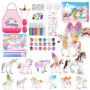Licorne Jouet Fille Kit de Peinture, Licorne Jouet Créatif Ensemble D'artisanat à Colorier 3D Peinture Activités Manuelles, Lico